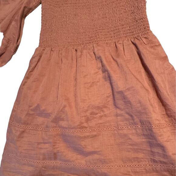 Reformation Dunes Dress Praline Smocked Mini Dress Size 2 NWOT - Picture 7 of 12